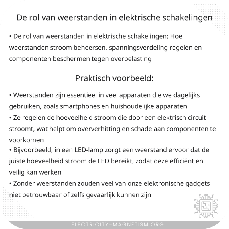 De rol van weerstanden in elektrische schakelingen