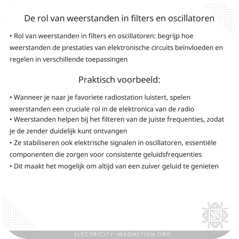 De rol van weerstanden in filters en oscillatoren