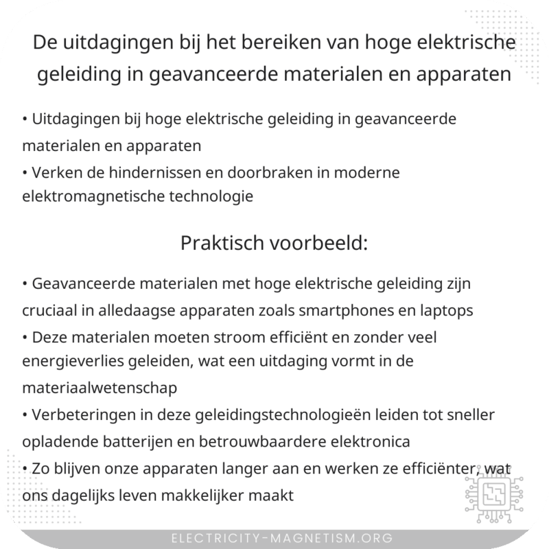 De uitdagingen bij het bereiken van hoge elektrische geleiding in geavanceerde materialen en apparaten