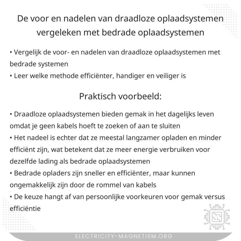 De voor- en nadelen van draadloze oplaadsystemen vergeleken met bedrade oplaadsystemen