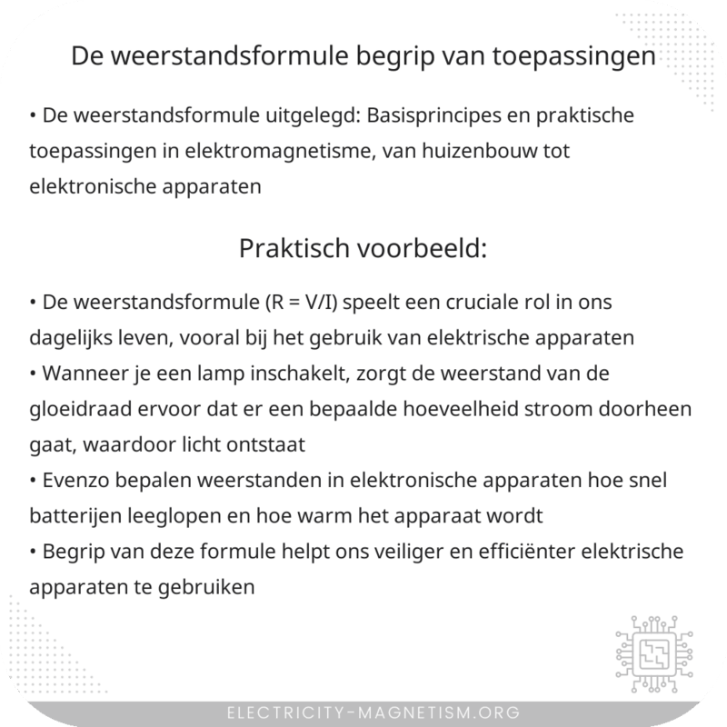 De Weerstandsformule | Begrip van Toepassingen