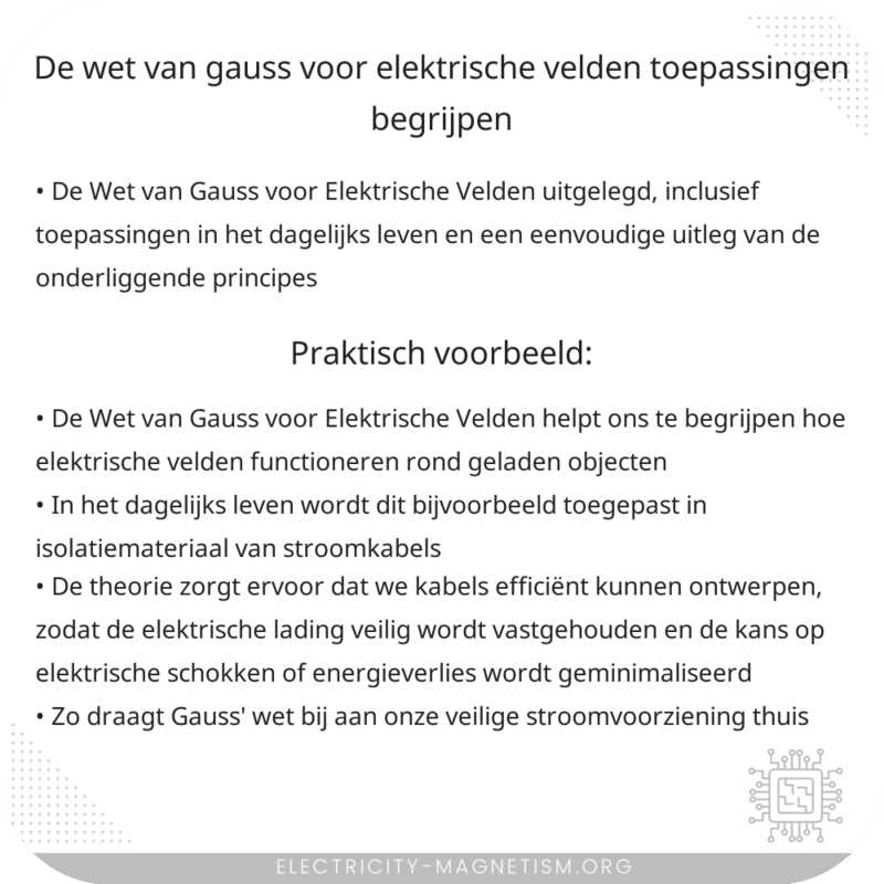 De Wet van Gauss voor Elektrische Velden | Toepassingen Begrijpen