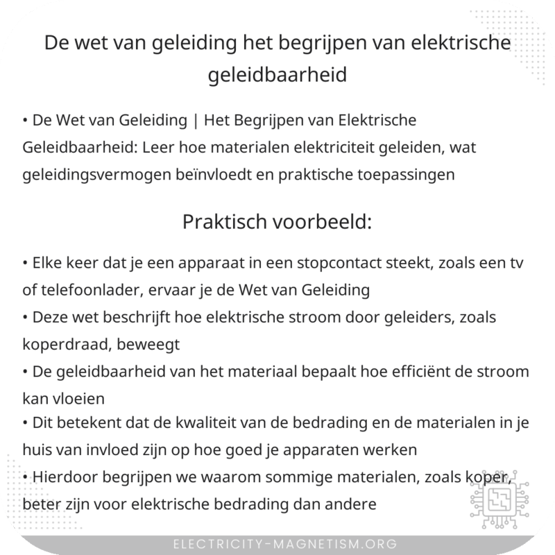 De Wet van Geleiding | Het Begrijpen van Elektrische Geleidbaarheid