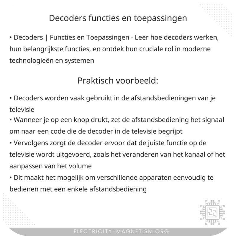 Decoders | Functies en Toepassingen