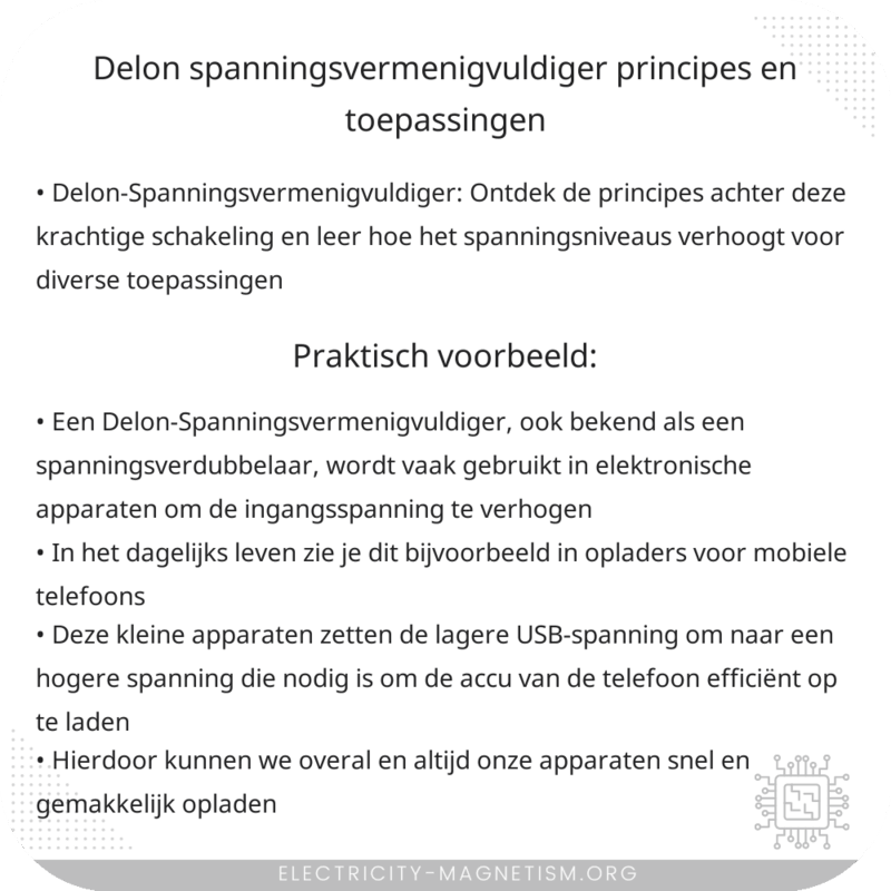 Delon-Spanningsvermenigvuldiger | Principes en Toepassingen