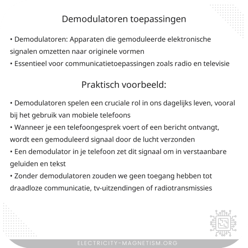 Demodulatoren | Toepassingen