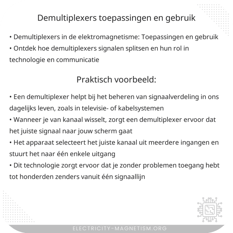 Demultiplexers | Toepassingen en Gebruik