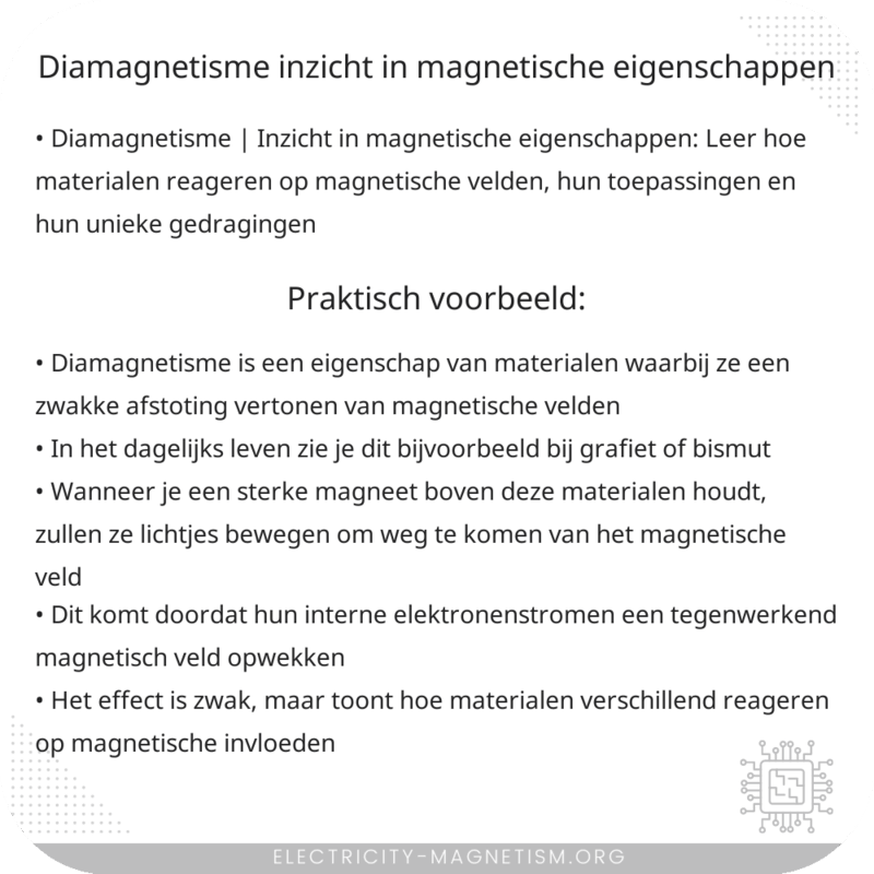 Diamagnetisme | Inzicht in Magnetische Eigenschappen