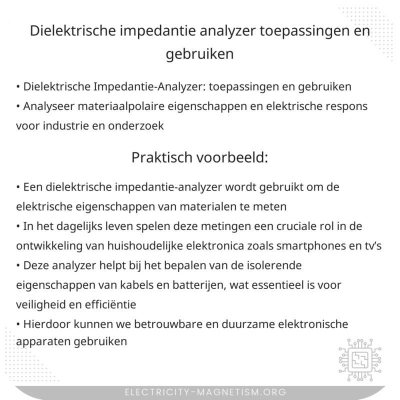 Dielektrische Impedantie-Analyzer | Toepassingen en Gebruiken