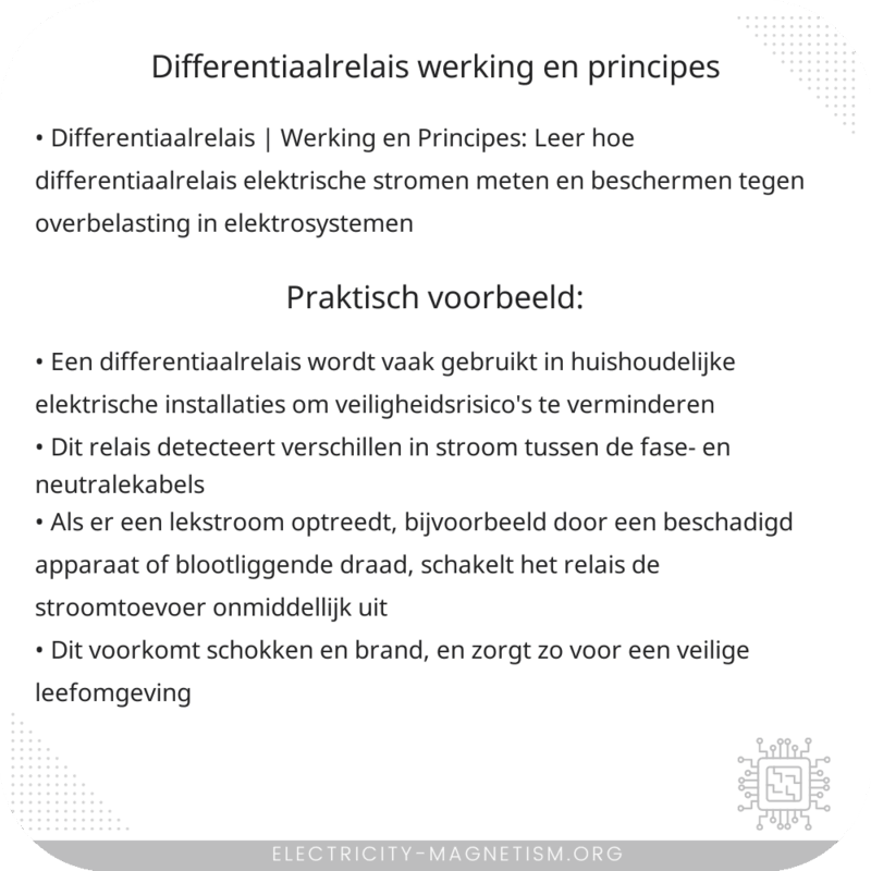 Differentiaalrelais | Werking en Principes