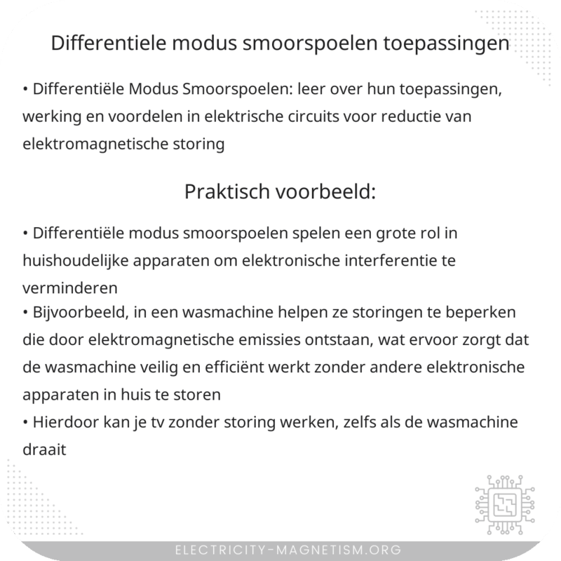 Differentiële Modus Smoorspoelen | Toepassingen