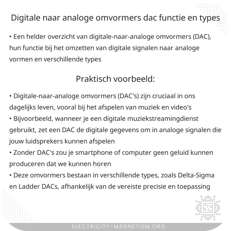 Digitale-naar-analoge omvormers (DAC) | Functie en Types