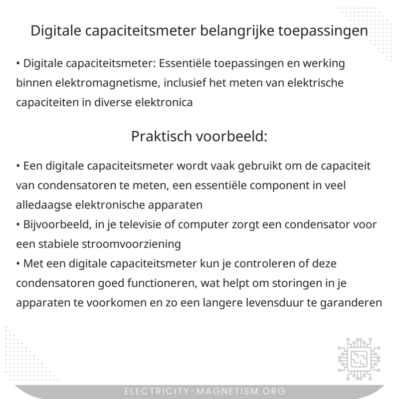 Digitale Capaciteitsmeter | Belangrijke Toepassingen