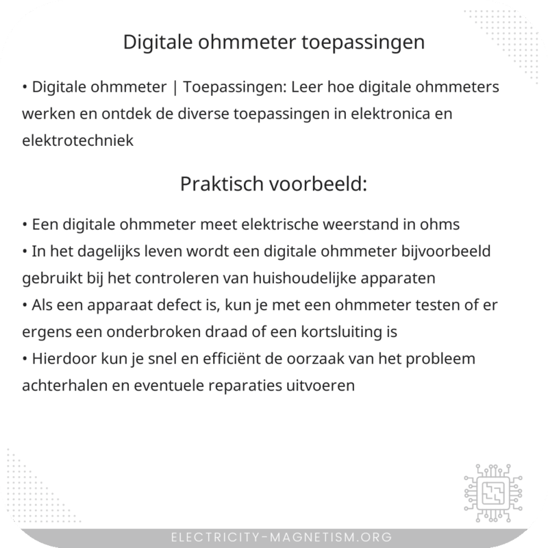 Digitale Ohmmeter | Toepassingen