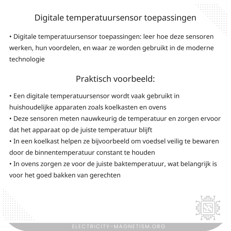 Digitale Temperatuursensor | Toepassingen