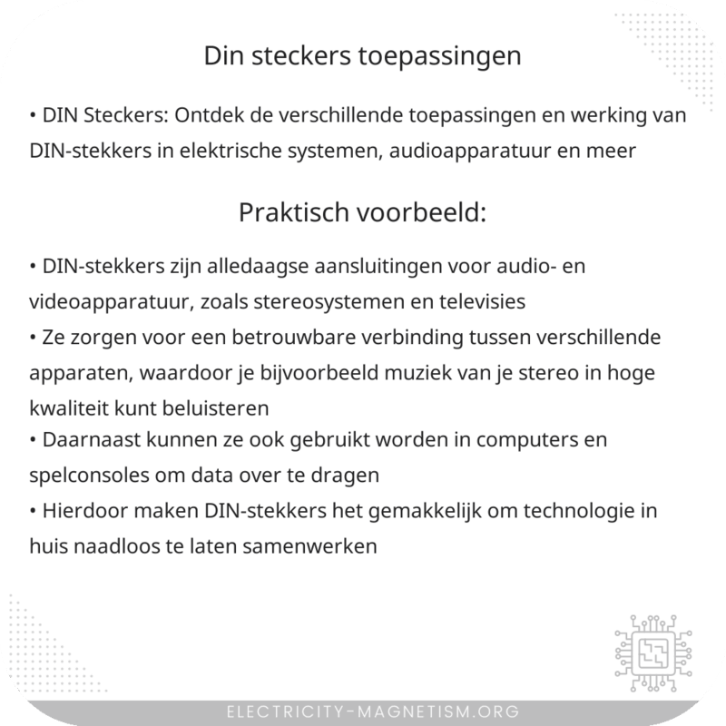DIN Steckers | Toepassingen