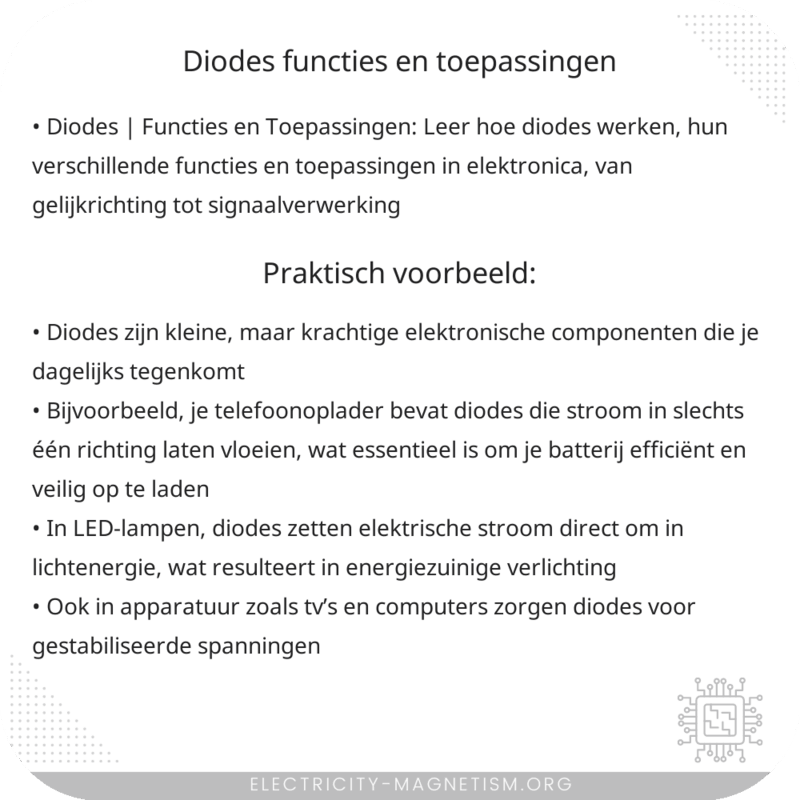 Diodes | Functies en Toepassingen
