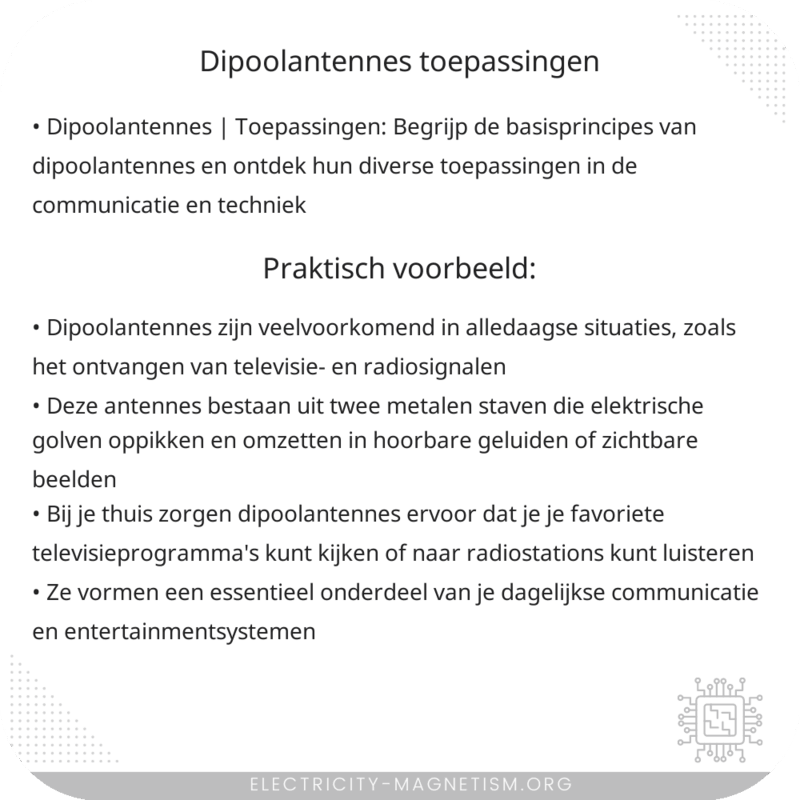 Dipoolantennes | Toepassingen