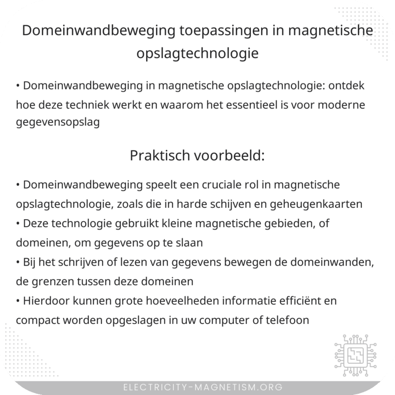 Domeinwandbeweging | Toepassingen in Magnetische Opslagtechnologie