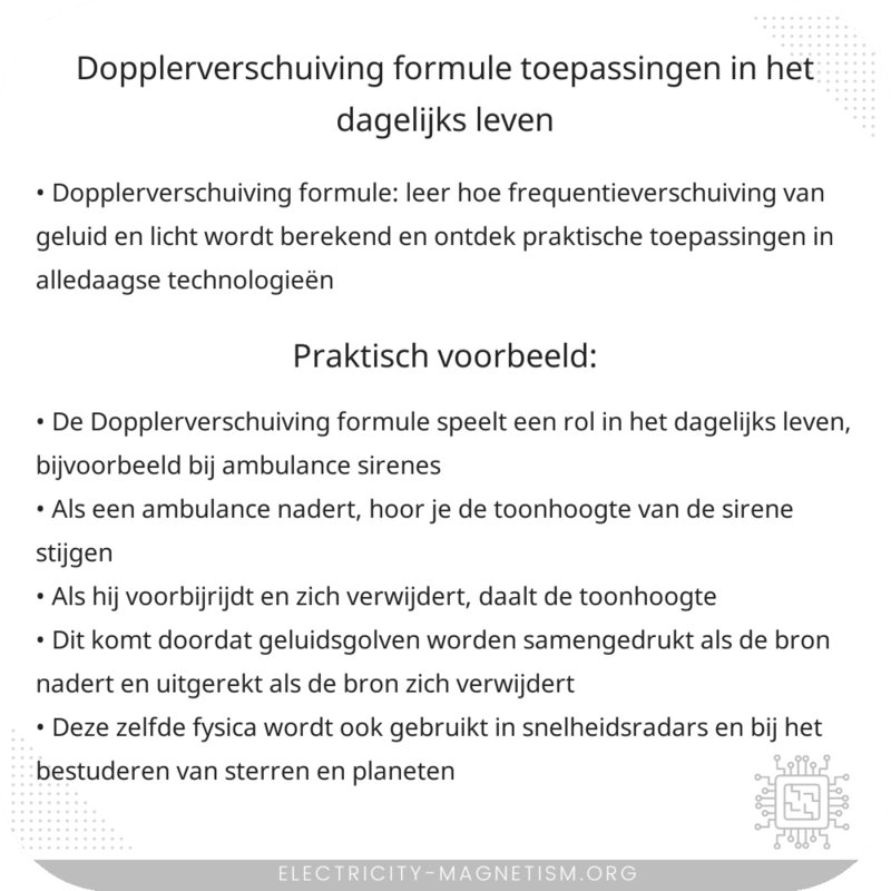 Dopplerverschuiving Formule | Toepassingen in het Dagelijks Leven