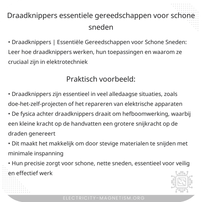 Draadknippers | Essentiële Gereedschappen voor Schone Sneden