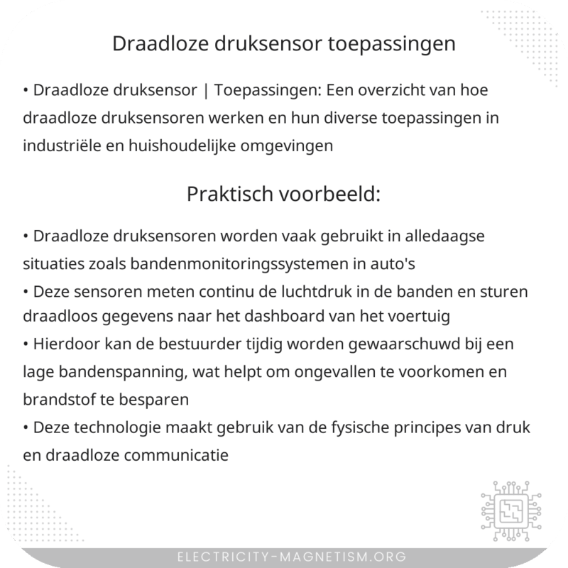 Draadloze Druksensor | Toepassingen