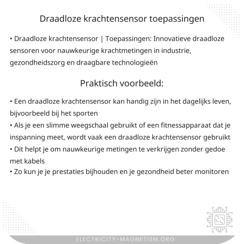 Draadloze Krachtensensor | Toepassingen