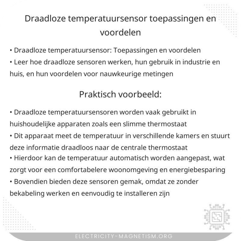 Draadloze Temperatuursensor | Toepassingen en Voordelen