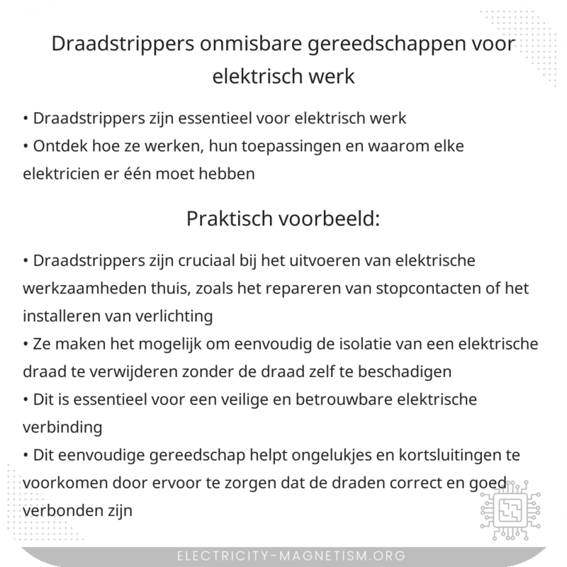 Draadstrippers | Onmisbare Gereedschappen voor Elektrisch Werk