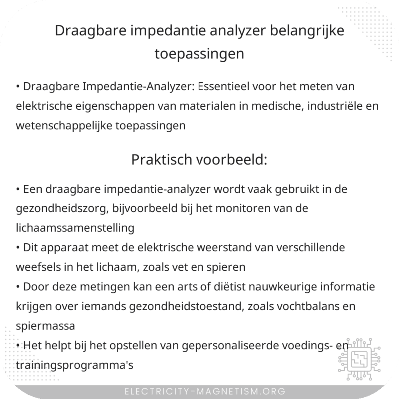 Draagbare Impedantie-Analyzer | Belangrijke Toepassingen