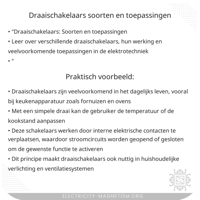 Draaischakelaars | Soorten en Toepassingen