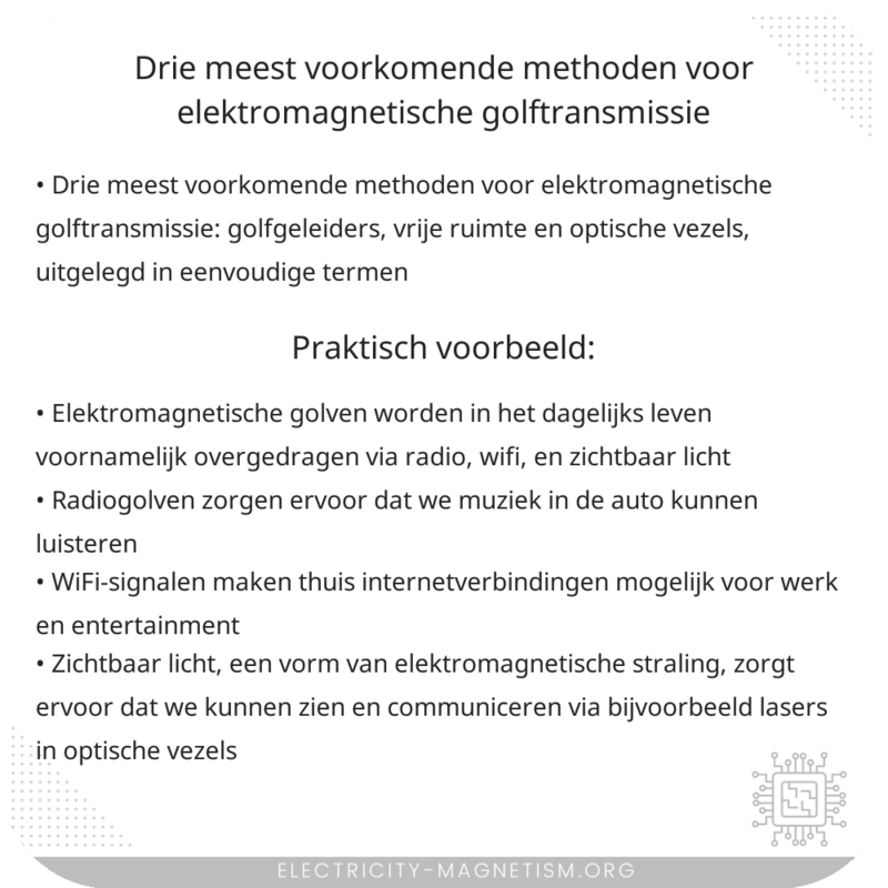 Drie meest voorkomende methoden voor elektromagnetische golftransmissie