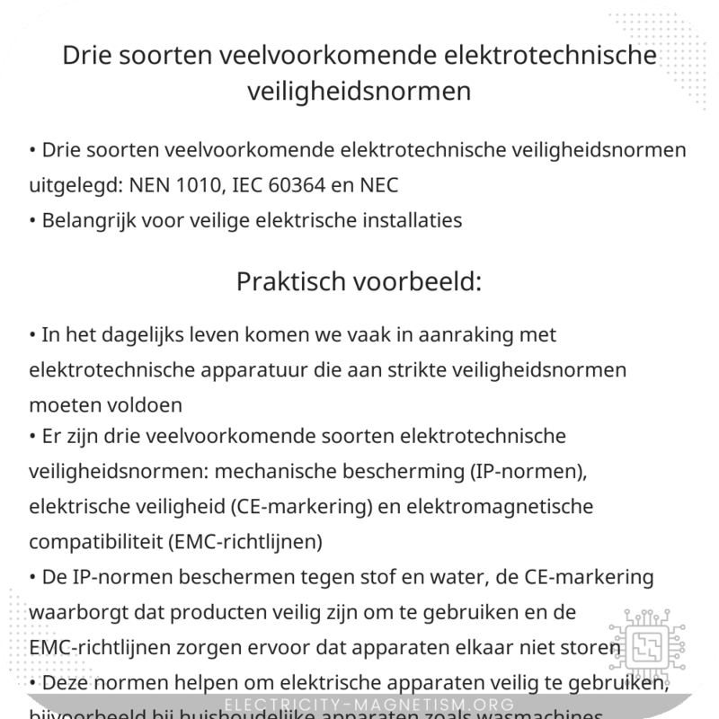 Drie Soorten Veelvoorkomende Elektrotechnische Veiligheidsnormen