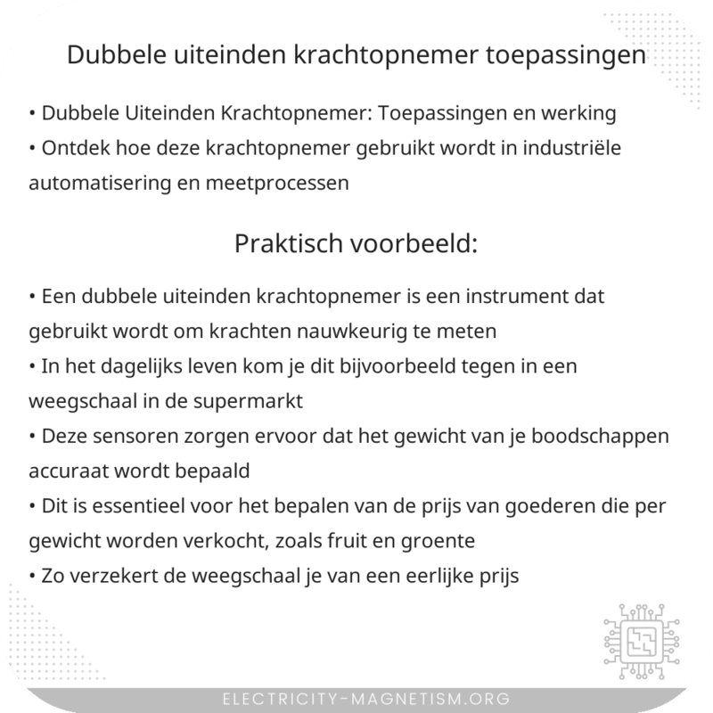 Dubbele Uiteinden Krachtopnemer | Toepassingen