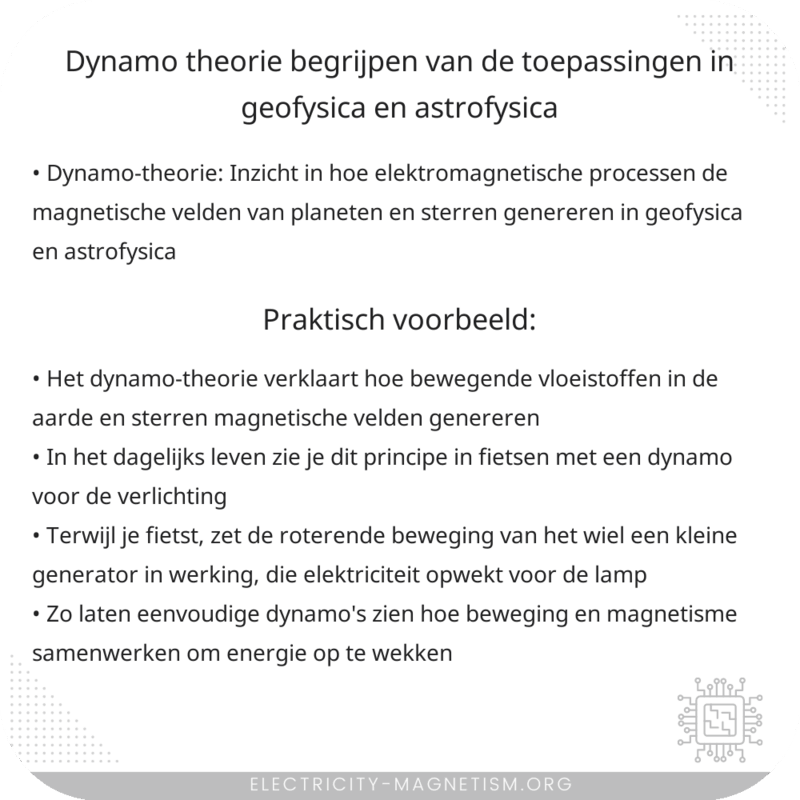 Dynamo-theorie: Begrijpen van de Toepassingen in Geofysica en Astrofysica