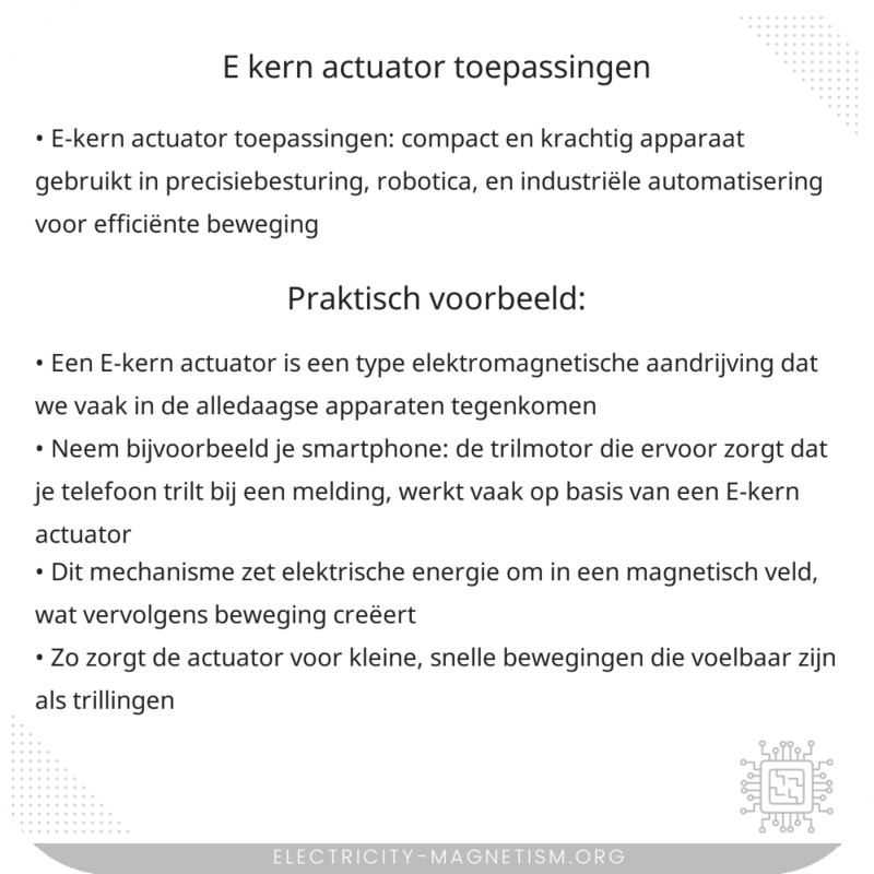 E-kern Actuator | Toepassingen
