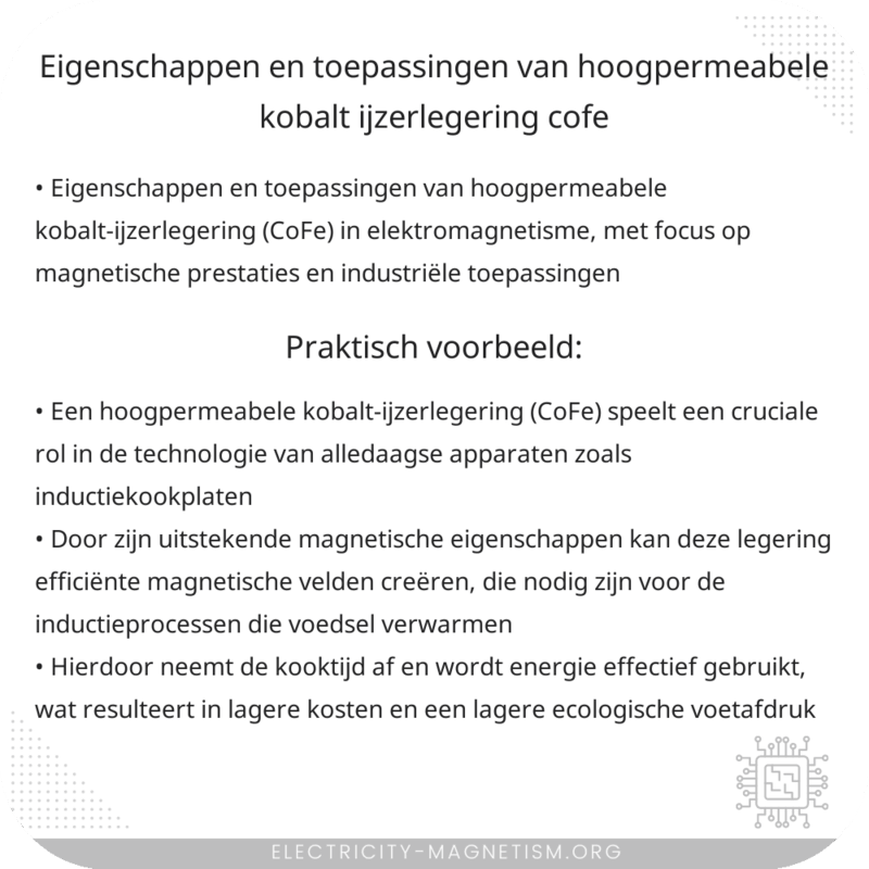Eigenschappen en Toepassingen van Hoogpermeabele Kobalt-IJzerlegering (CoFe)