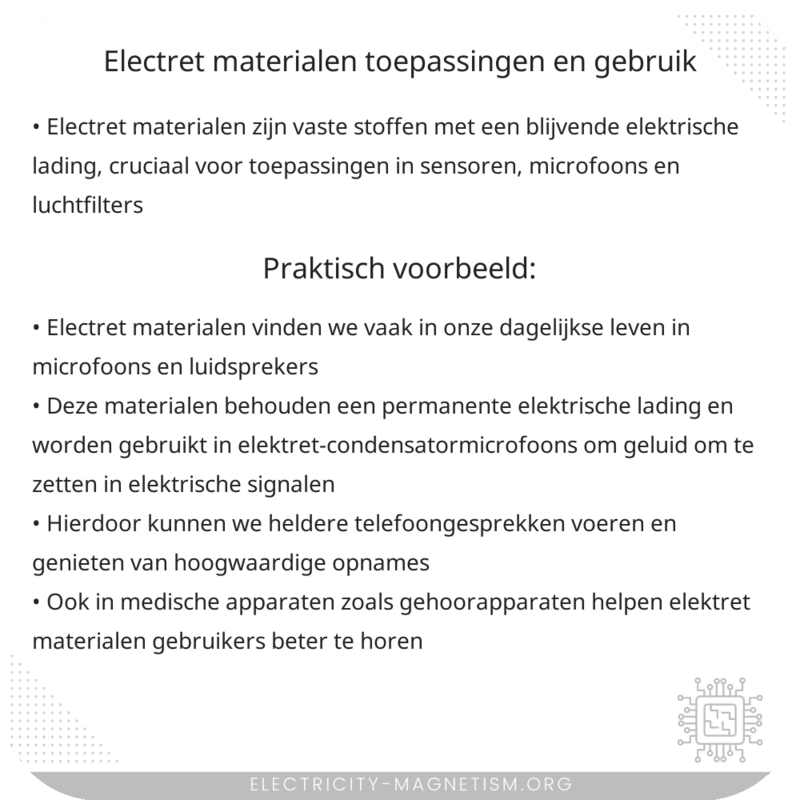 Electret Materialen | Toepassingen en Gebruik