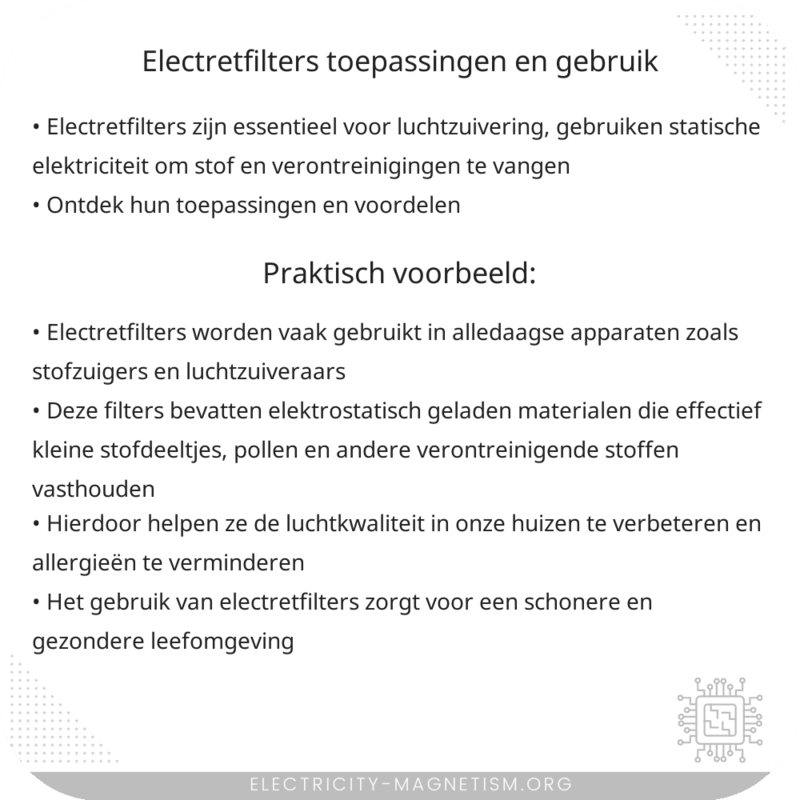 Electretfilters | Toepassingen en Gebruik