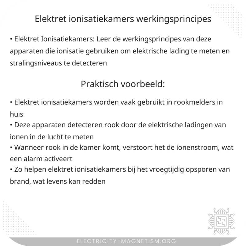 Elektret Ionisatiekamers | Werkingsprincipes