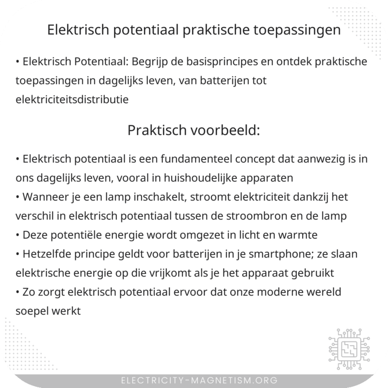 Elektrisch Potentiaal | Praktische Toepassingen