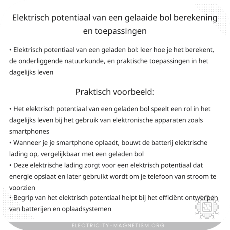 Elektrisch Potentiaal van een Gelaaide Bol | Berekening en Toepassingen