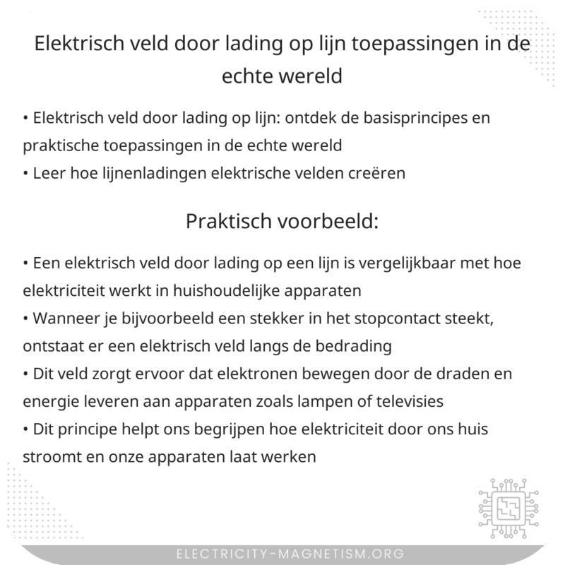 Elektrisch Veld door Lading op Lijn | Toepassingen in de Echte Wereld