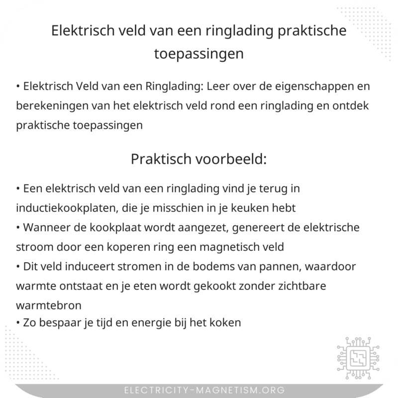 Elektrisch Veld van een Ringlading | Praktische Toepassingen