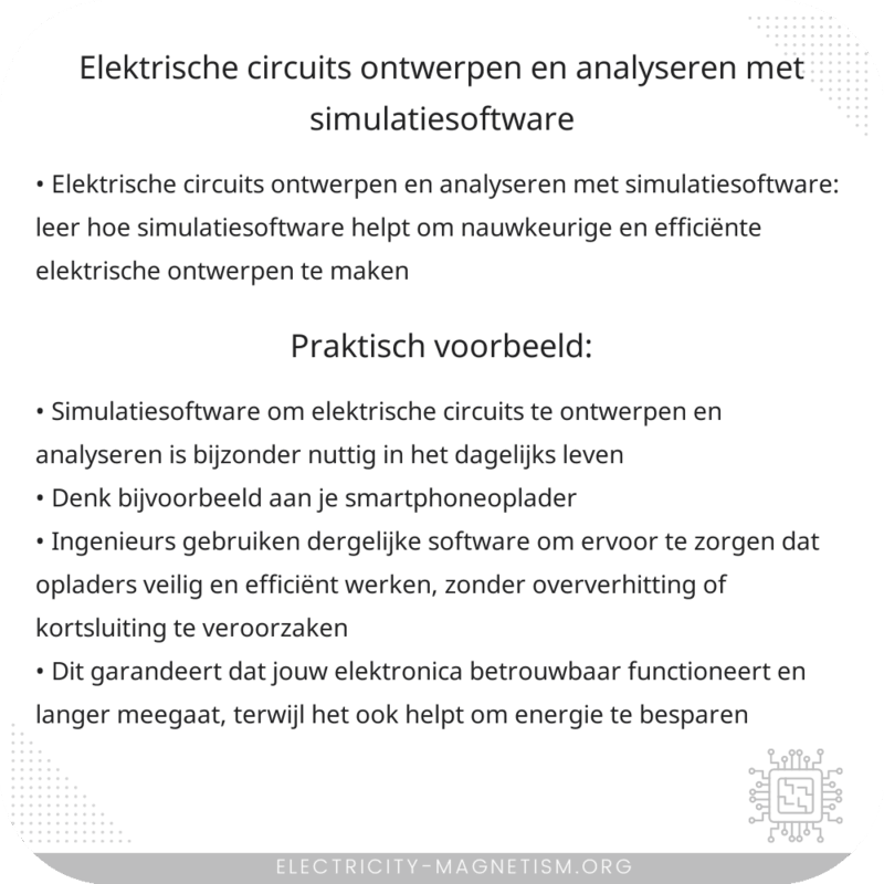 Elektrische circuits ontwerpen en analyseren met simulatiesoftware