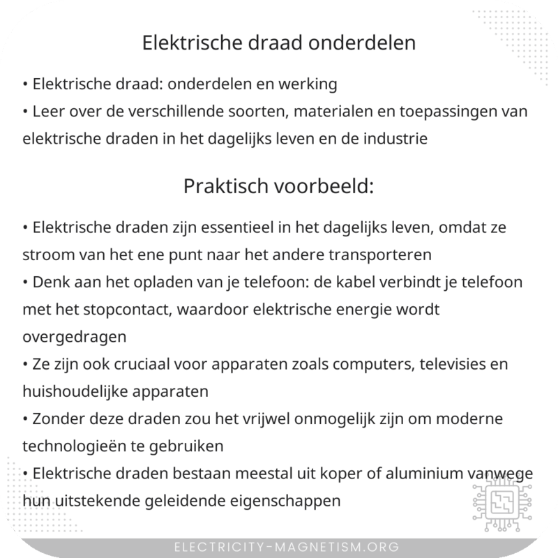 Elektrische Draad | Onderdelen