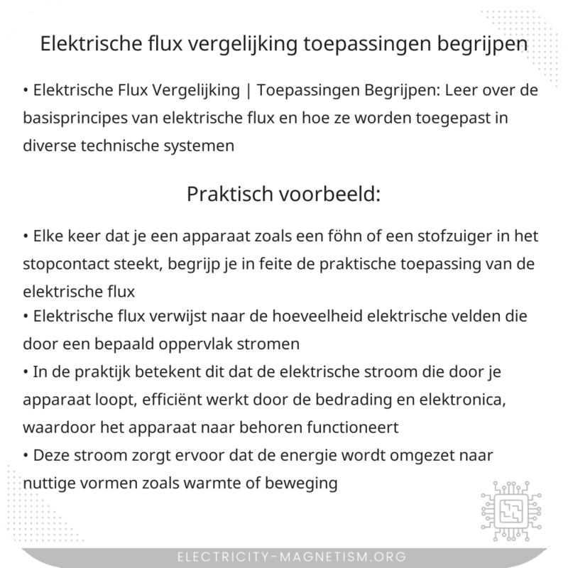 Elektrische Flux Vergelijking | Toepassingen Begrijpen