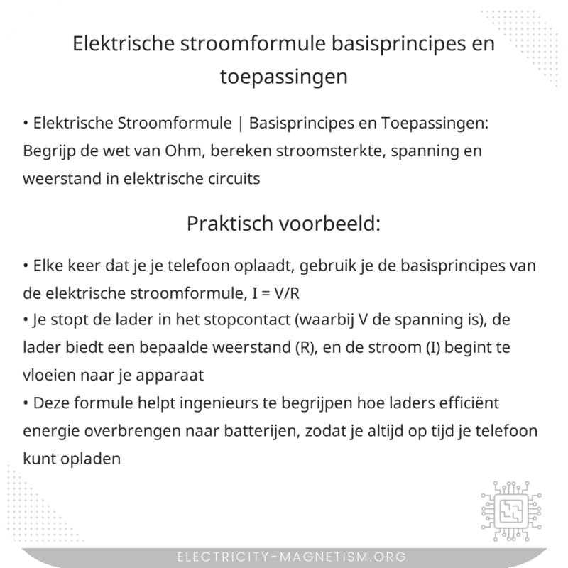 Elektrische Stroomformule | Basisprincipes en Toepassingen