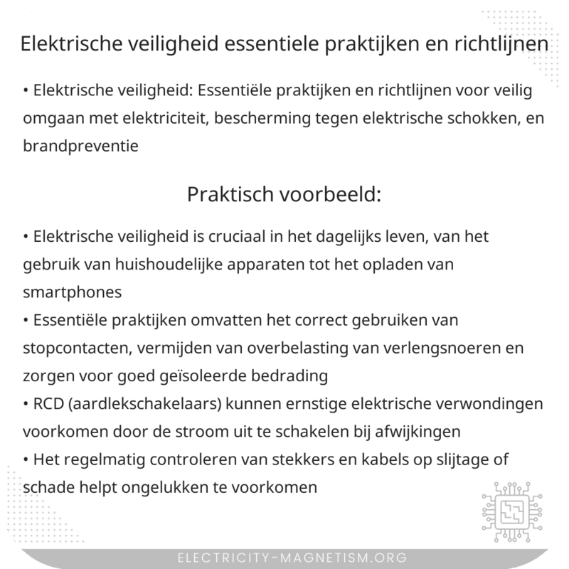 Elektrische Veiligheid | Essentiële Praktijken en Richtlijnen