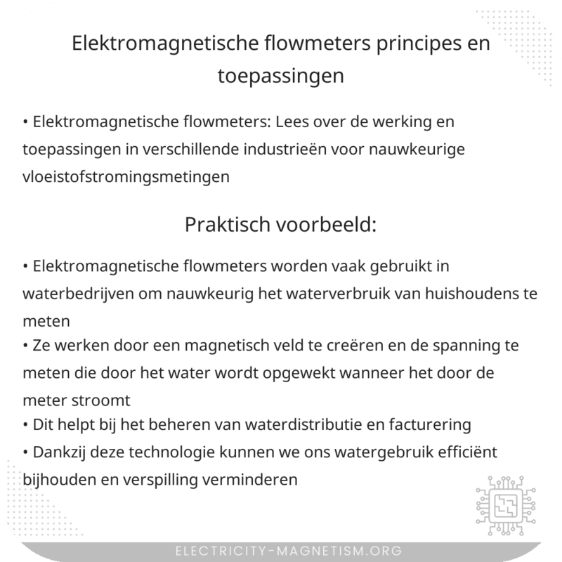 Elektromagnetische Flowmeters | Principes en Toepassingen